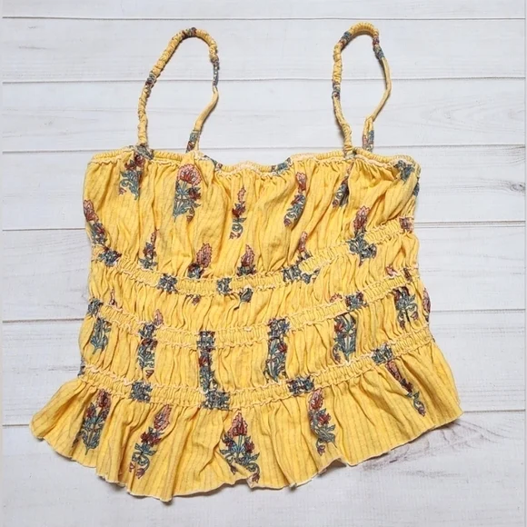 Free People Dolce Vita Yellow Combo Tank Top Medium - New With Tags - Picture 3 of 8